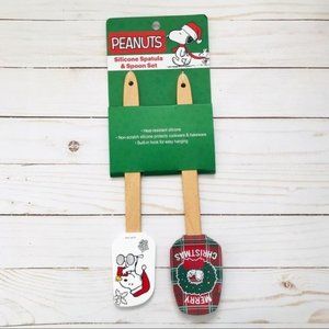 PEANUTS Christmas Holiday Kitchen Silicone Spatula and Spoon Set